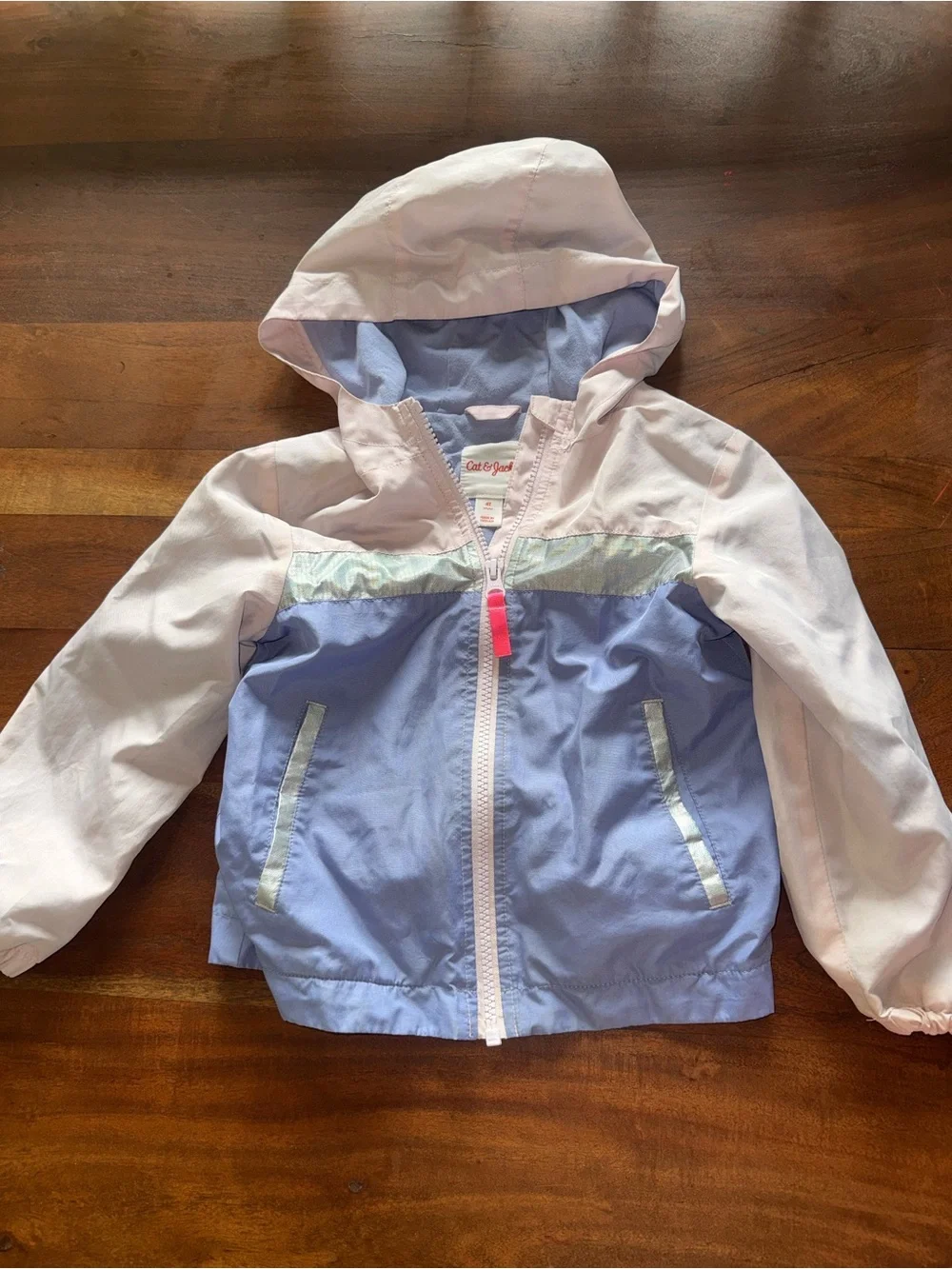 Cat‎ & Jack Light Blue and Light Pink Hooded Rain Jacket